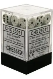 Chessex Dice d6 Sets Arctic Camo Speckled 36 12mm Six Sided Die CHX 25911