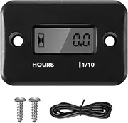 1 Pieces Inductive Hour Meters Digital Engine Meter Automatically Shutdown Tachometers Small Hour Tachometers for Motorcycle Lawn Mower Generator Chainsaws (Black)