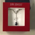 日本精品SUN JEWELRY 藍色晶鑽垂吊項鍊 ~ AJ雜貨舖