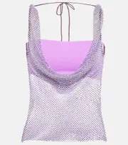 [Giuseppe di Morabito] Giuseppe di Morabito Embellished mesh top XS/S silver