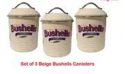 Bushells Metal Beige Canister SET of 3