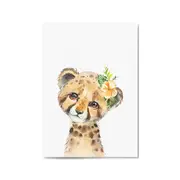 Cute Baby Leopard Nursery Animal Gift Wall Art