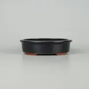 Japanese bonsai pot TOKONAME YOZAN Oval shape W14.8cm H4cm Ruri-Blue Glazed