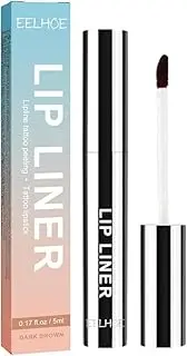 FJKAERT Removable lip liner, long-lasting lip gloss, peel-off lip liner, waterproof lip gloss, long-lasting tinted lip liner, stylish lip liner (dark brown)