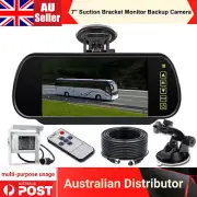 7" Windscreen Mirror Monitor White Parking Backup Camera For Truck Motohome Bus