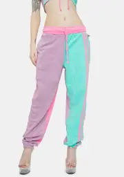 [Jaded London] Purple And Turquoise Towelling Sweatpants