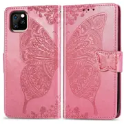 For iPhone 11 Pro Max Case, Butterfly Love PU Leather Wallet Cover, Pink