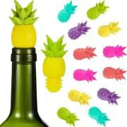 14 Pieces Pineapple Silicone Bottle Stopper Wine Glass Markers, Silicone Charms