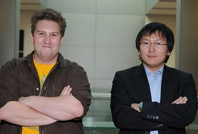 Actors Nate Torrence Masi Oka attend the "Get Smart" iTunes in-sto- Old Photo 4