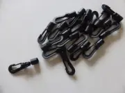 30pcs 5mm Black Karabiner / Carabiner Shockcord Hook ( Bungee cord hooks )