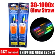 30-1000x Fluorescent Glow Sticks Straws Night Club Bar KTV Cheering Props Lumino