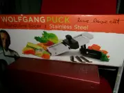 WOLF GANG PUCK Mandoline Slicer, Grater, Shredder-3 stainless steel blades w/Box
