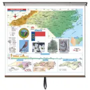 North Carolina State Primary Thematic Wall Map on Roller w/ Backboard