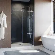 Elegant Showers Frameless Sliding Shower Screen Fully Framless Design Luxurious Solid Fitting,Resists Rust, 1200mm