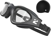 ZIONOR G1 Lite Swimming Goggles and Swim Cap Set Comfortable Anti-fog Swim Goggles for Adult Men Women