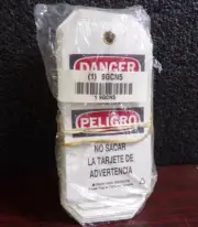100PK BRADY Danger Bilingual Tags, 86636, Peligro/Danger, Do Not Remove Tag (G)