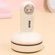 Mini Desktop Vacuum Cleaner,Rechargeable Cute Cartoon Desk Table Hoover for Cleaning Eraser Crumbs, Dust, Crumbs, Piano, Hairs, Computer, Keyboard and Car (Rice White)