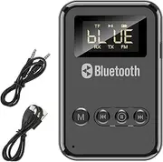 5-in-1 Bluetooth 5.0 Adapter for Audio Transmitter/Receiver 3.5mm Stereo Audio Car TV Support TF Cards FM Transmission