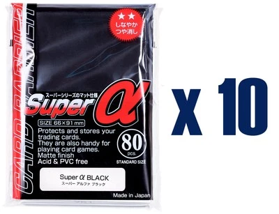 KMC Super Series Standard Size Sleeves - Super Alpha Black [10 packs]
