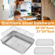 Baking Tray with Rack and Lid Stainless Steel Oven Trays with Rack eoa