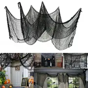 Black Textile Decor Gauze Horror Creepy Cloth Halloween Party