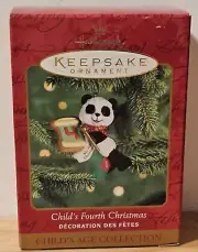 2000 Hallmark Christmas Ornament = Panda Bear Child's Fourth Christmas New