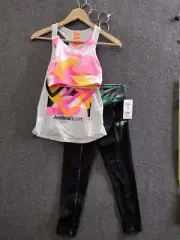 Justice Assorted Wear 3-Pack Girls Tank Tops + Cross Leggings Size M 10