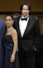 Keanu Reeves actress Jada Pinkett Smith at premiere of The Matrix - Old Photo