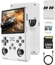R40S PRO Game Console - 30000 Classic Games in 1 Handheld Retro Gaming Consele with 3.5-Inch IPS Screen/3800mAh/20＋ Emulator/Built-in 256G TF Card, Support HDMI and TV Output (White)