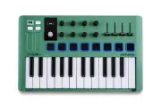 Mint Green 25 Note USB C MIDI Keyboard Controller with RGB Pads and Sliders