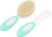 MOBUTOFU Infant Kids Hair Cradle Cap Brush Set Natural Wool Baby Brush Toddler Hair Comb Gentle Scalp Care