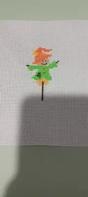 Completed Scarecrow Finished Cross Stitch Embroidery Halloween