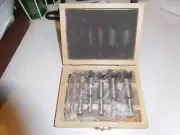 VINTAGE FORSTNER DRILL BITS SET MAPLE BOX WOOD WORKING CARPENTRY TOOLS UNUSED
