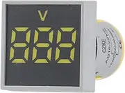 HAODEE AD16-22VS Mini Indicator Voltmeter 22MM AC 20-500V Square Panel LED Digital Voltage Meter Light Tester 1Pcs (Color : Yellow, Size : AC20-500V-28X28mm)