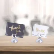 6 Pcs/Package Literature Holder Stand Menu Tabletop Holder Stainless Menu Stand