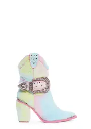 [Club Exx] Sharp Sheriff Shine Cowboy Boots - Faux Fur