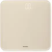 Brabantia - Renew Digital Bathroom Scale - Battery Powered - Glass Weighting Scale Weighs up to 397 lb - Accurate System - Soft Non-Slip Feet - 4X AAA Batteries Included - Soft Beige - 30 x 30 cm