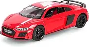 Scale Finished Model Car 1:24 Scale for Audi R8 V10 Plus Sports Car Simulation Alloy Diecast Car Model Miniature Vehicle Souvenir Die-cast Vehicle(Red)