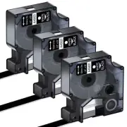 3PCS Black on White Label Tape 1/2" For DYMO D1 45021 LabelManager 160 450 23ft