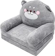 Holibanna Kids Couch Fold Out Soft Toddler Chairs Cartoon Elephant Shape Baby Armrest Chair Bed Lounge Sofa Princess Chair for Playroom Bedroom