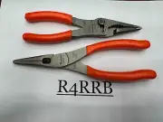 Snap-on Tools NEW 2PC ORANGE Soft Grip Long Nose Pliers Lot Set 196ACFo LN46ACFo