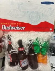 Budweiser Beer Bottles & Palm Tree String Lights Hard to Find! New in Package 96