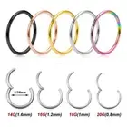 Surgical Steel Hinged Segment Hoop Ring Sleeper Lip Ear Nose Body Piercing 2PCS