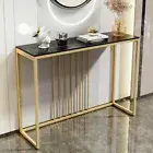 Modern Marble Slim Narrow Console Table Hall Entrance Window Table Metal Frame
