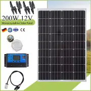 200W 12V Solar Panel Kit With Regulator 200 watt Mono Caravan Camping Charging