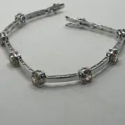 Bella Luce Multicolor stones Rhodium Over Sterling Silver Bracelet Size 7 inches