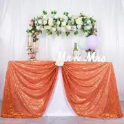 Sequin Tablecloth 50x80 Orange Rectangle Tablecloth Fabric Table Cover Shimme...