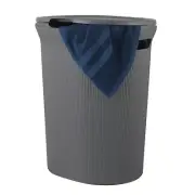 Superio Elegant Ribbed Laundry Hamper-Grey