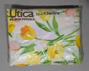 VTG Utica by J.P. Stevens No Iron Percale Full Fitted Sheet Tulip Time NOS