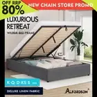 ALFORDSON Bed Frame Queen Double King Single Gas Lift Storage Foundation Grey